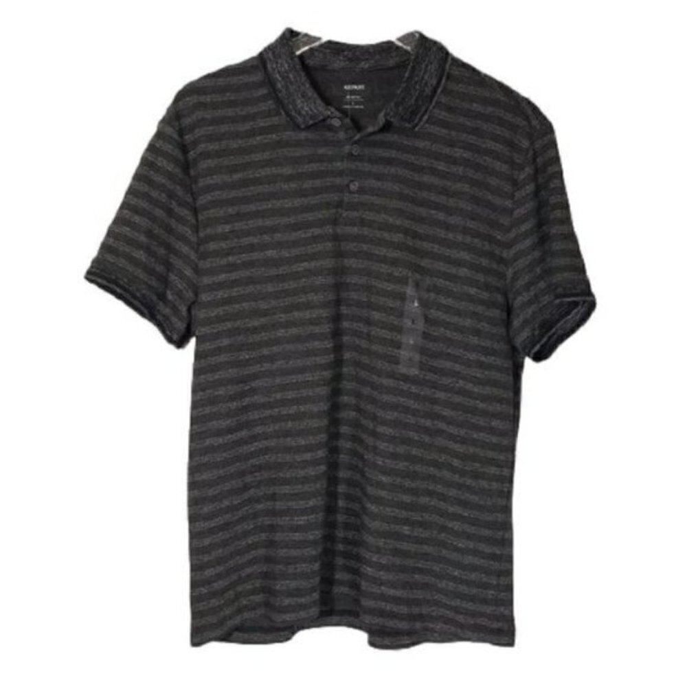 Alfani Men's Gray Striped Knit Shirt Sz Large